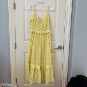 Yellow embroidered dress